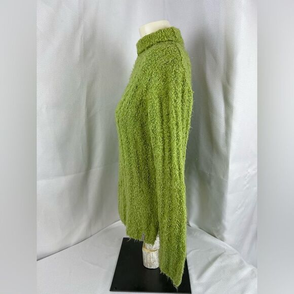 Columbia Womens Turtleneck Fuzzy Knit Sweater Green Size Medium - Picture 6 of 14